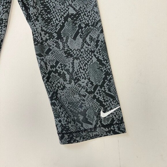 Nike Pro Womens Cropped Pants Multicolor Dri Fit Pull On Stretch Snake Print S - Picture 6 of 10